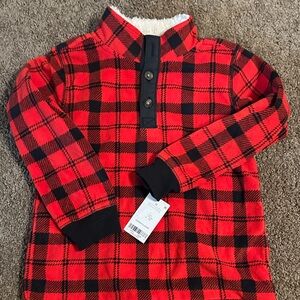 Red and Black Plaid Pullover 5T brand new